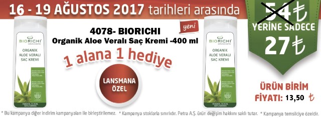 biorichi aloevera sac kremi